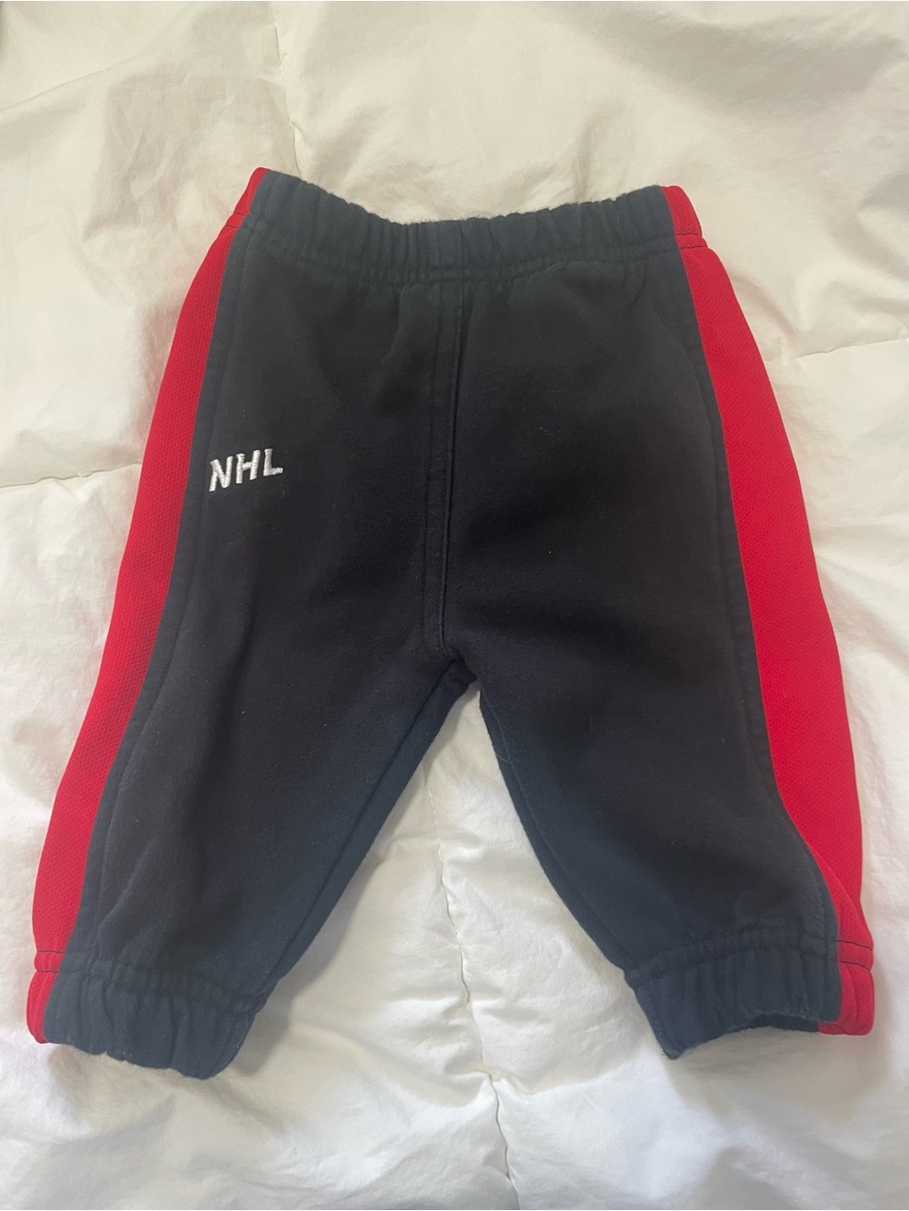 NHL Black Sweatpants with Red Side Panels - Kids